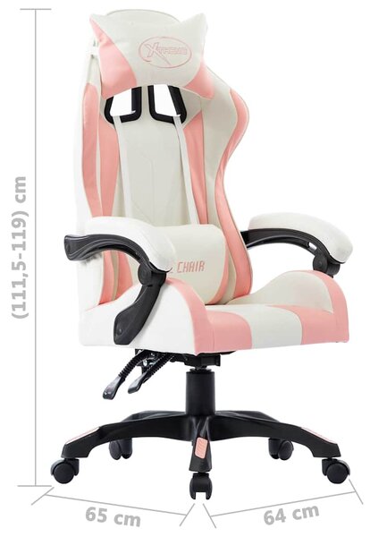 Herní židle růžová umělá kůže 287984