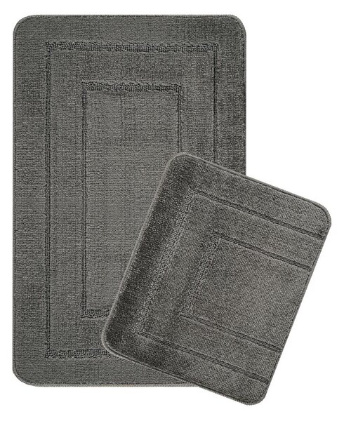 Antracitové koupelnové předložky v sadě 2 ks 50x80 cm Cerceve – Foutastic