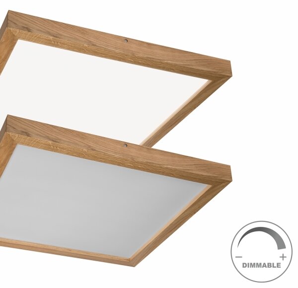 Brilagi-LED Stmívatelné svítidlo WOODY FRAME LED/50W/230V dub 60x60 cm IP44 + DO