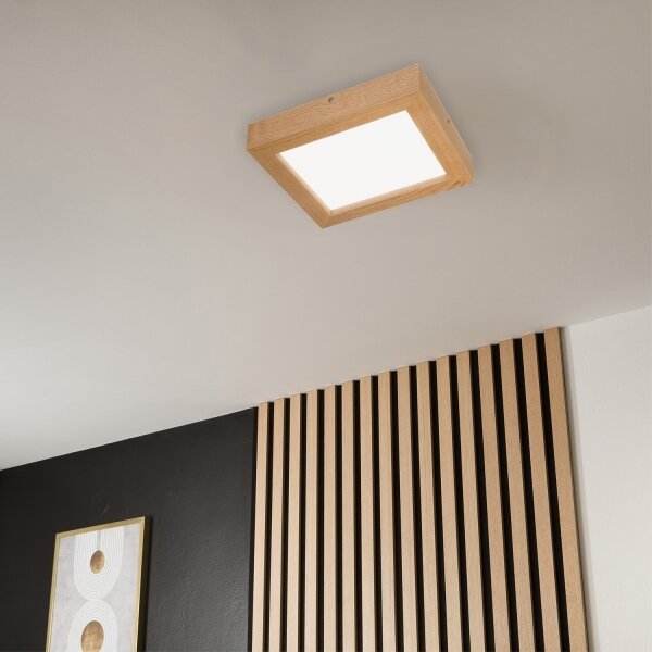 Brilagi-LED Stmívatelné svítidlo WOODY FRAME LED/24W/230V dub 30x30 cm IP44 + DO