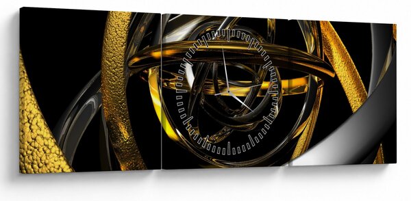 Obraz moderní abstrakce (s hodinami) (90x30 cm)