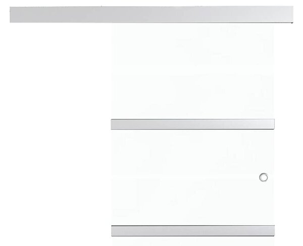Posuvné dveře ESG sklo a hliník 90 x 205 cm stříbrné 288059