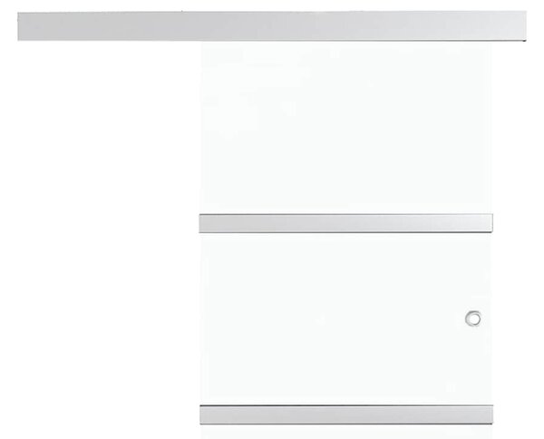 Posuvné dveře ESG sklo a hliník 90 x 212 cm stříbrné 288053