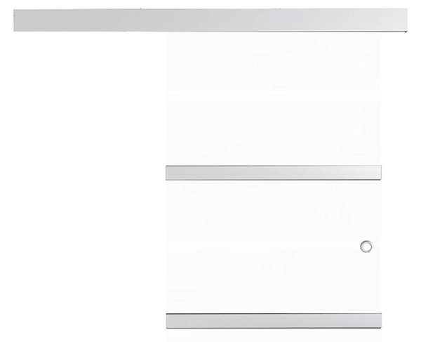Posuvné dveře ESG sklo a hliník 76 x 212 cm stříbrné 288058