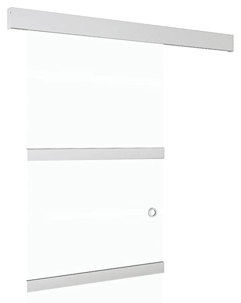 Posuvné dveře ESG sklo a hliník 90 x 212 cm stříbrné 288053