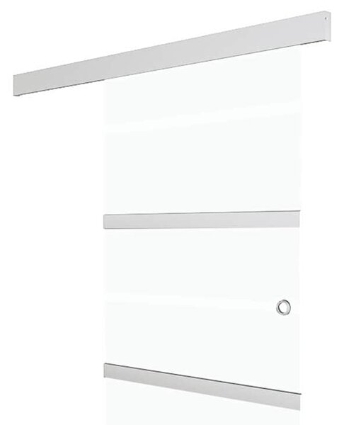 Posuvné dveře ESG sklo a hliník 90 x 205 cm stříbrné 288059