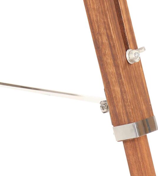 Stojací lampa stativ medově hnědá a šedá masivní teak 141 cm 288078
