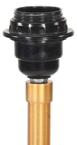Stojací lampa stativ černá a zlatá masivní teak 141 cm 288076
