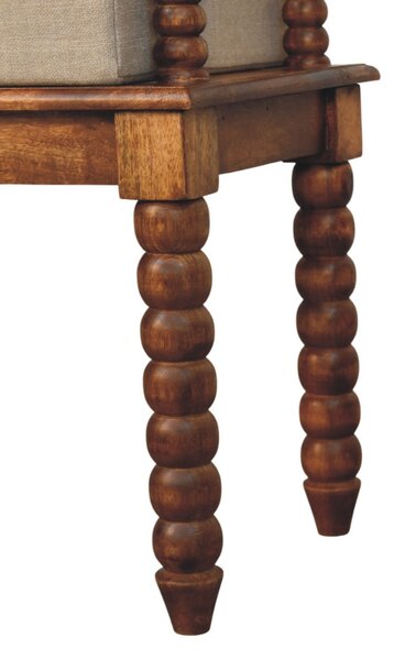 Lavice v dubovém odstínu z masivního mangového dřeva, 100 × 35 × 60 cm