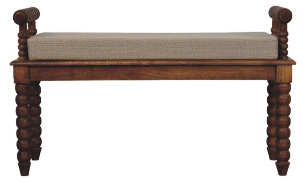 Lavice v dubovém odstínu z masivního mangového dřeva, 100 × 35 × 60 cm