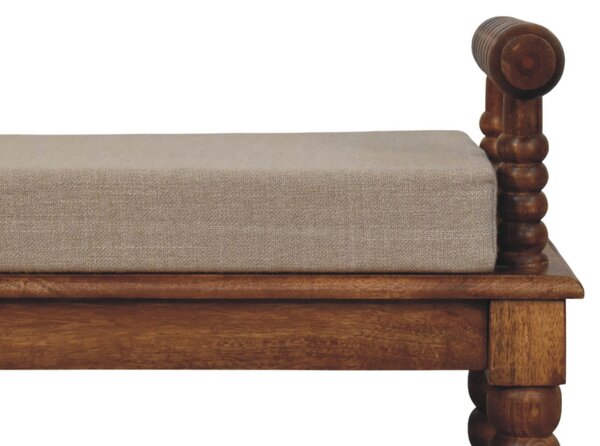 Lavice v dubovém odstínu z masivního mangového dřeva, 100 × 35 × 60 cm
