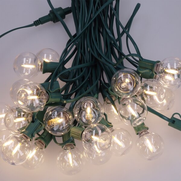 Brilagi -LED Venkovní dekorační řetěz GIRLANDA 25xE12 20m zelená IP44 teplá bílá