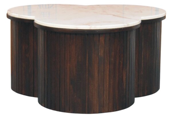 Konferenční stolek Verona s mramorovým prvkem, 82 × 82 × 42 cm