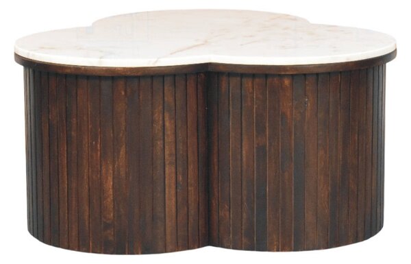 Konferenční stolek Verona s mramorovým prvkem, 82 × 82 × 42 cm
