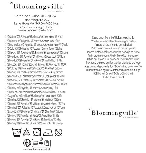 Hnědá deka z recyklované bavlny 130x160 cm Salobre – Bloomingville