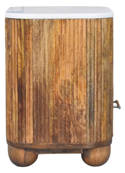 Noční stolek Beaumont s mramorovým prvkem, 44 × 34 × 47 cm