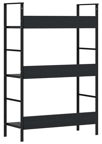 Knihovna se 3 policemi černá 60x27,6x90,5 cm kompozitní dřevo 288218