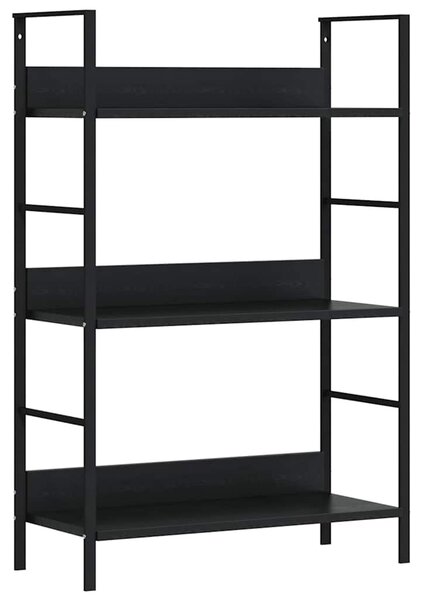 Knihovna se 3 policemi černá 60x27,6x90,5 cm kompozitní dřevo 288218