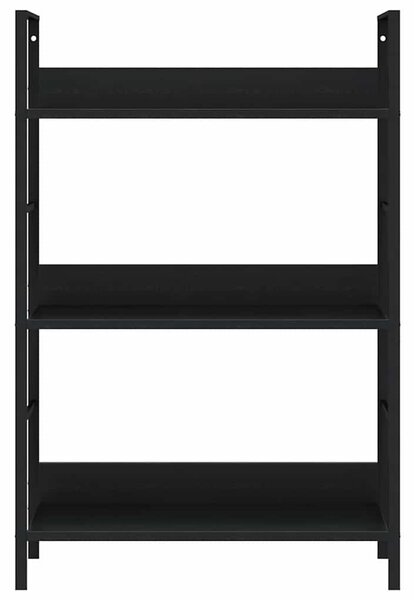 Knihovna se 3 policemi černá 60x27,6x90,5 cm kompozitní dřevo 288218