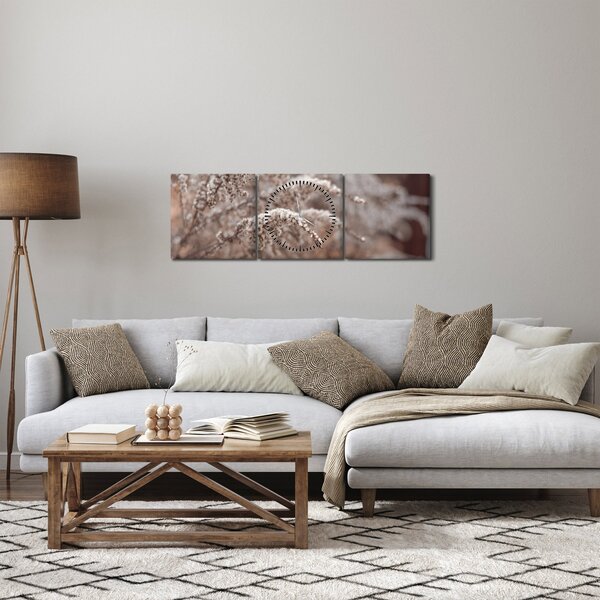 Obraz rostlin (s hodinami) (90x30 cm)