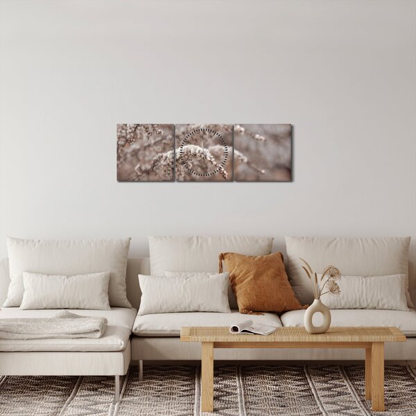 Obraz rostlin (s hodinami) (90x30 cm)