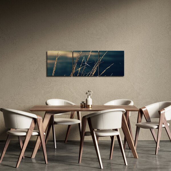 Obraz travin (s hodinami) (90x30 cm)