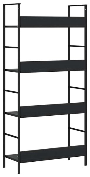 Knihovna se 4 policemi černá 60x27,6x124,5 cm kompozitní dřevo 288222