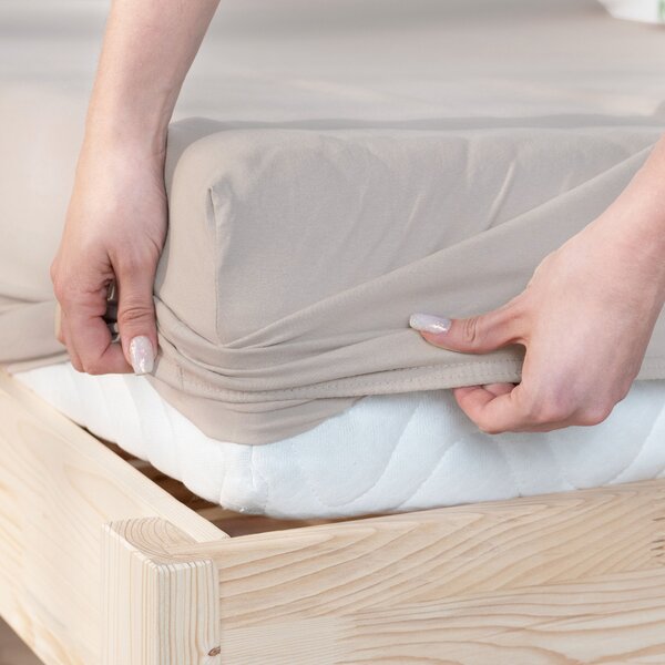 Goldea jersey elastické prostěradlo - šedohnědé 90 x 200 cm