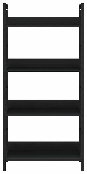 Knihovna se 4 policemi černá 60x27,6x124,5 cm kompozitní dřevo 288222