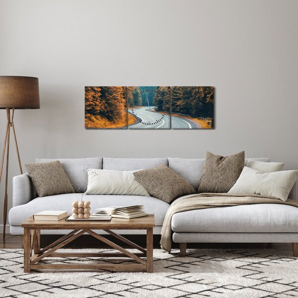 Obraz - Klikatící se silnice (s hodinami) (90x30 cm)
