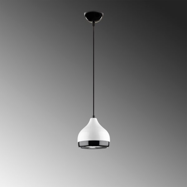Lustr na lanku YILDO 1xE27/40W/230V bílá/černá
