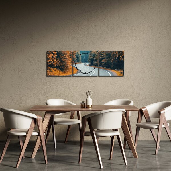 Obraz - Klikatící se silnice (s hodinami) (90x30 cm)
