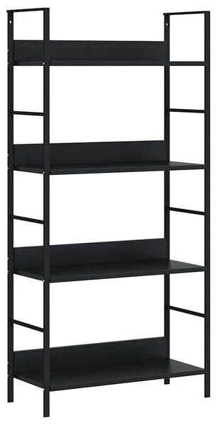 Knihovna se 4 policemi černá 60x27,6x124,5 cm kompozitní dřevo 288222
