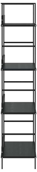 Knihovna se 4 policemi černá 60x27,6x124,5 cm kompozitní dřevo 288222