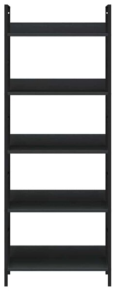 5patrová knihovna černá 60 x 27,6 x 158,5 cm kompozitní dřevo 288226