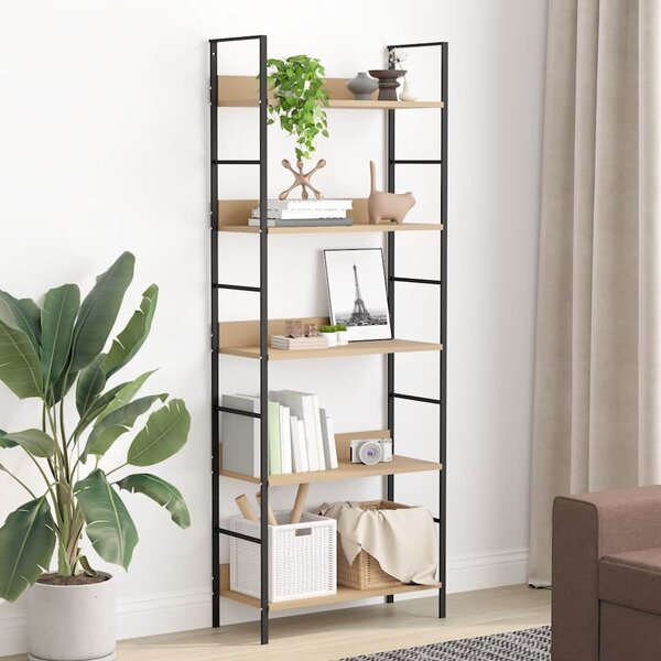 5patrová knihovna dub 60 x 27,6 x 158,5 cm kompozitní dřevo 288227
