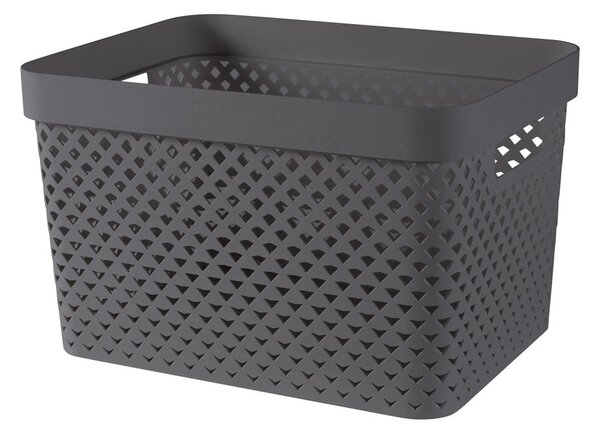 Tmavě šedý plastový úložný box 35,5x26x22 cm Pure – Curver