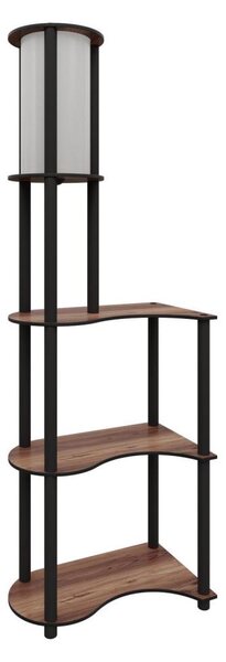 Stojací lampa s poličkami 1xE27/40W/230V 140 cm černá/hnědá