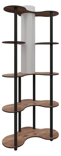 Stojací lampa s poličkami 1xE27/40W/230V 150 cm černá/hnědá