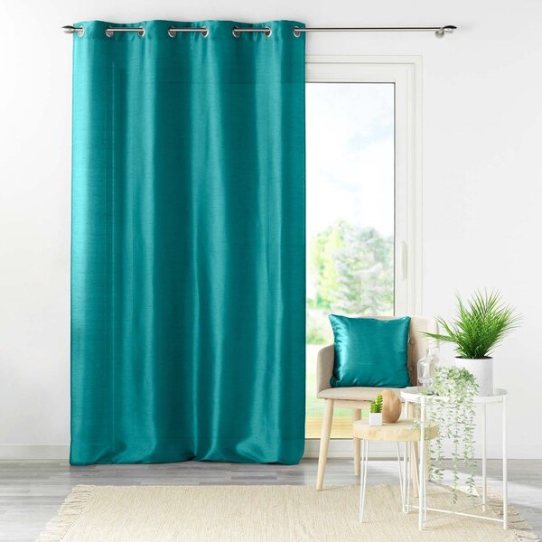 Modrý závěs z mikrosaténu 140x240 cm Shana – douceur d'intérieur