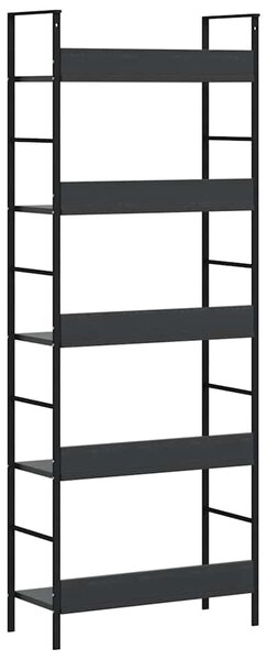5patrová knihovna černá 60 x 27,6 x 158,5 cm kompozitní dřevo 288226