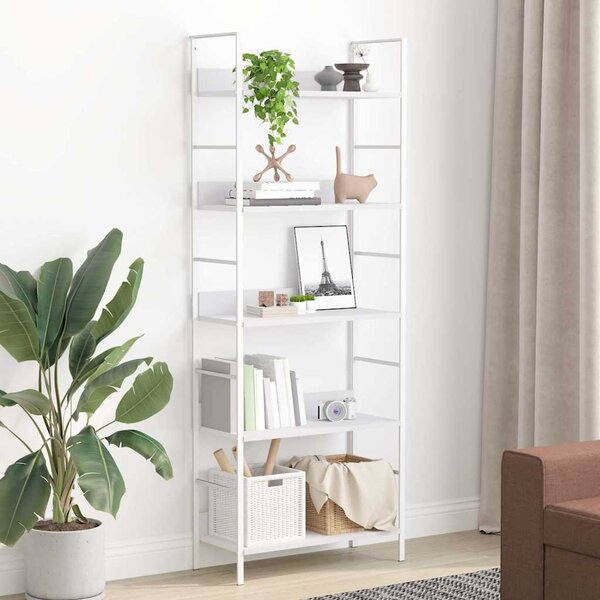 Knihovna s 5 policemi bílá 60x27,6x158,5 cm kompozitní dřevo 288228