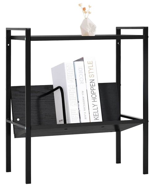 Knihovna se 2 policemi černá 52 x 28 x 59 cm kompozitní dřevo 288230