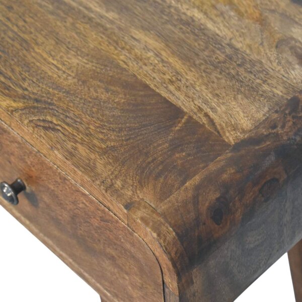 Konzolový stolek v šedém provedení se zaoblenými liniemi, 80 × 35 × 78 cm