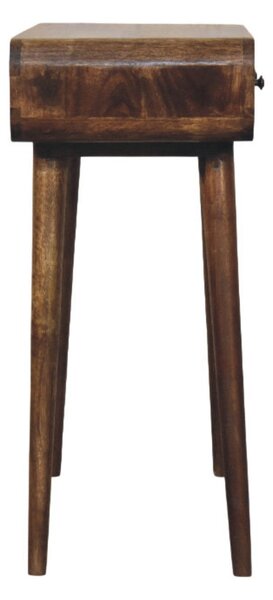Konzolový stolek v šedém provedení se zaoblenými liniemi, 80 × 35 × 78 cm