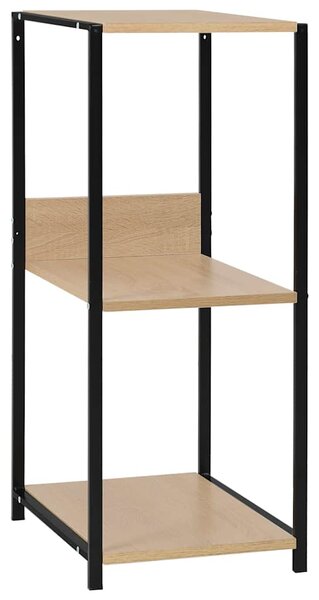 Malá rovná knihovna černá a dub 33,5 x 39,6 x 79,7 cm kompozit 288233
