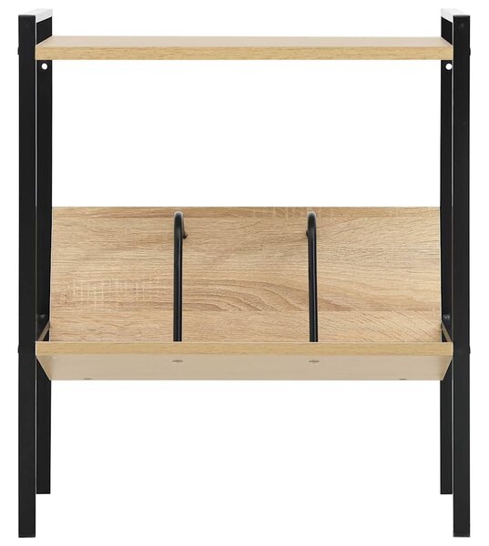 Knihovna se 2 policemi černá a dub 52x28x59 cm kompozitní dřevo 288231