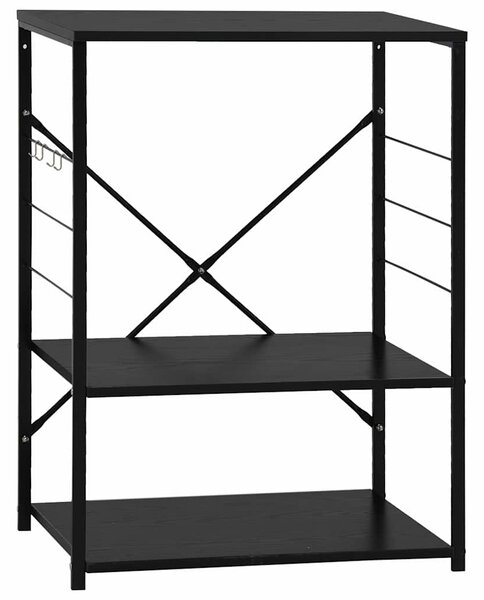 Skříňka na mikrovlnku černá 60x39,6x79,5 cm kompozitní dřevo 288234
