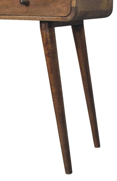 Konzolový stolek v šedém provedení se zaoblenými liniemi, 80 × 35 × 78 cm