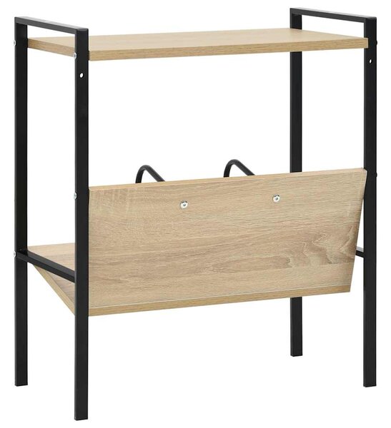 Knihovna se 2 policemi černá a dub 52x28x59 cm kompozitní dřevo 288231
